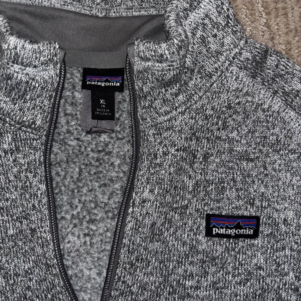 Kid’s Patagonia Better Sweater 1/4 Zip Pullover Youth / Girls XL / Heather Gray